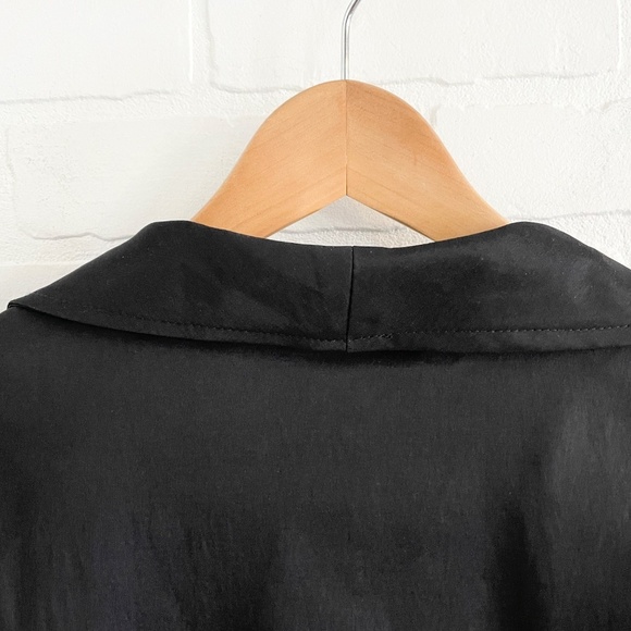 Joseph Ribkoff Y2K Trench coat Bubble hem Mobwife Oversized pockets Black Sz 12 - Picture 14 of 14